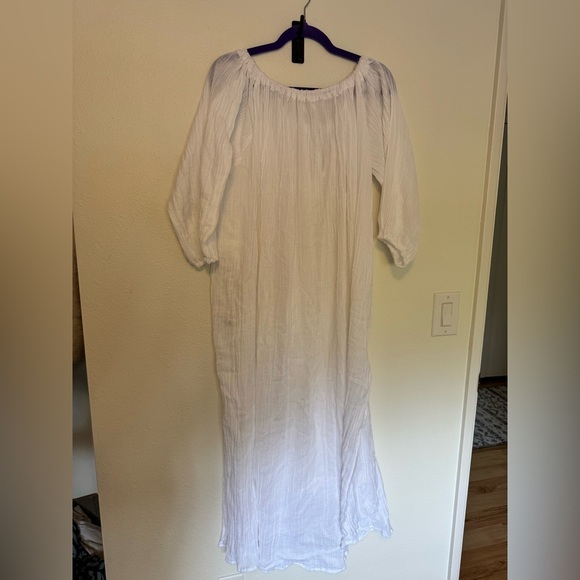 Vitamin A Costa Caftan Gauze Swim Cover Up Maxi Size Small White Beach Pool EUC - Picture 6 of 10